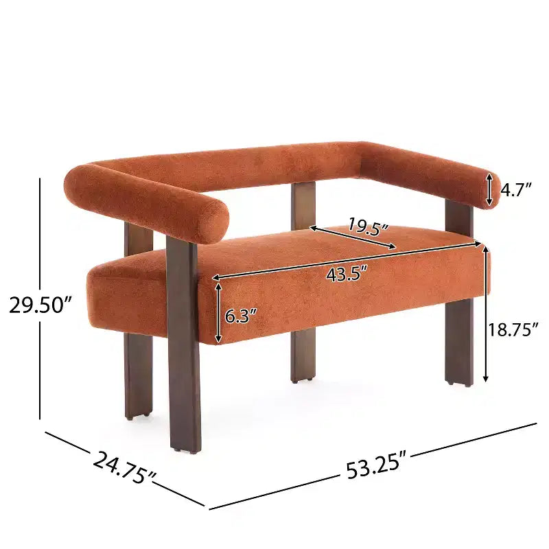 Christopher Knight Home Webb Causeuse rembourrée en bouclette de 53 po en bois d'hévéa au design moderne