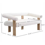 Christopher Knight Home Webb Causeuse rembourrée en bouclette de 53 po en bois d'hévéa au design moderne