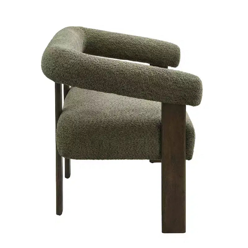 Christopher Knight Home Webb Causeuse rembourrée en bouclette de 53 po en bois d'hévéa au design moderne