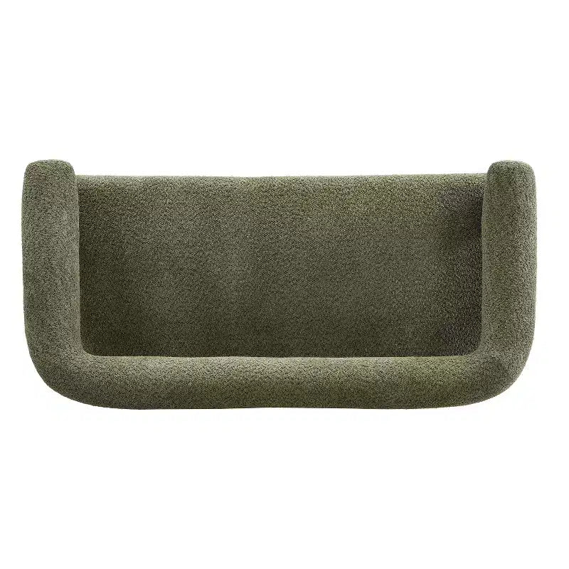Christopher Knight Home Webb Causeuse rembourrée en bouclette de 53 po en bois d'hévéa au design moderne