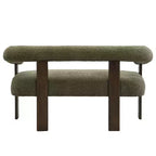 Christopher Knight Home Webb Causeuse rembourrée en bouclette de 53 po en bois d'hévéa au design moderne