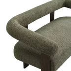 Christopher Knight Home Webb Causeuse rembourrée en bouclette de 53 po en bois d'hévéa au design moderne
