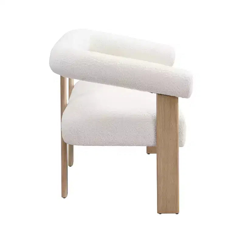 Christopher Knight Home Webb Causeuse rembourrée en bouclette de 53 po en bois d'hévéa au design moderne