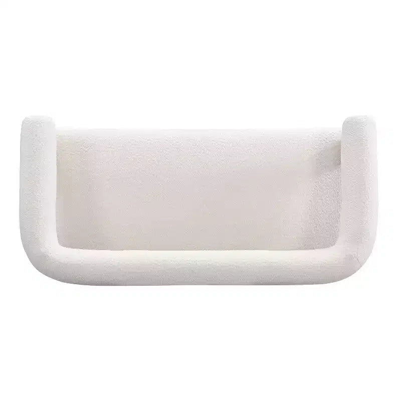 Christopher Knight Home Webb Causeuse rembourrée en bouclette de 53 po en bois d'hévéa au design moderne