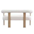 Christopher Knight Home Webb Causeuse rembourrée en bouclette de 53 po en bois d'hévéa au design moderne