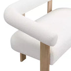 Christopher Knight Home Webb Causeuse rembourrée en bouclette de 53 po en bois d'hévéa au design moderne