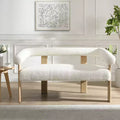 Christopher Knight Home Webb 53 Modern Rubberwood Boucle Upholstered Loveseat