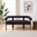 Christopher Knight Home Webb Causeuse rembourrée en bouclette de 53 po en bois d'hévéa au design moderne