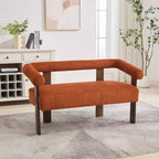 Christopher Knight Home Webb Causeuse rembourrée en bouclette de 53 po en bois d'hévéa au design moderne