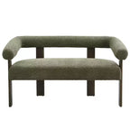 Christopher Knight Home Webb Causeuse rembourrée en bouclette de 53 po en bois d'hévéa au design moderne