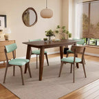 Ensemble de salle à manger Christopher Knight Home Walton 5 pièces en bois d'hévéa rembourré, style milieu de siècle