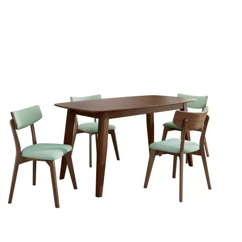 Ensemble de salle à manger Christopher Knight Home Walton 5 pièces en bois d'hévéa rembourré, style milieu de siècle