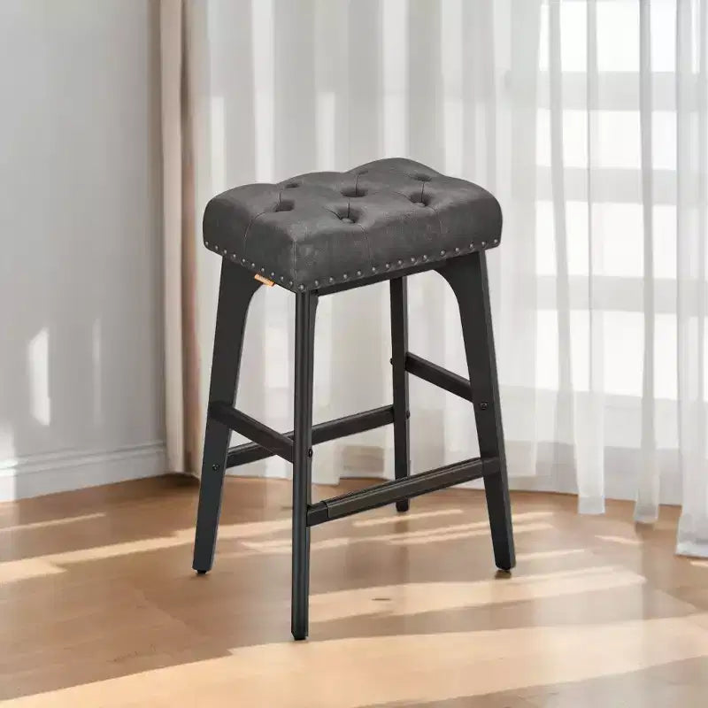 Tabourets De Bar Lot De 2 Tabourets De Bar Pour Comptoir De Cuisine Tabourets De Bar En Métal Lot De 2 Tabourets De Bar En Cuir PU Tabourets De Bar De Ferme Tabourets De Bar Rustiques