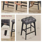 Tabourets De Bar Lot De 2 Tabourets De Bar Pour Comptoir De Cuisine Tabourets De Bar En Métal Lot De 2 Tabourets De Bar En Cuir PU Tabourets De Bar De Ferme Tabourets De Bar Rustiques