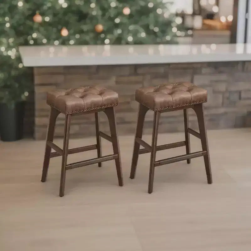 Tabourets De Bar Lot De 2 Tabourets De Bar Pour Comptoir De Cuisine Tabourets De Bar En Métal Lot De 2 Tabourets De Bar En Cuir PU Tabourets De Bar De Ferme Tabourets De Bar Rustiques