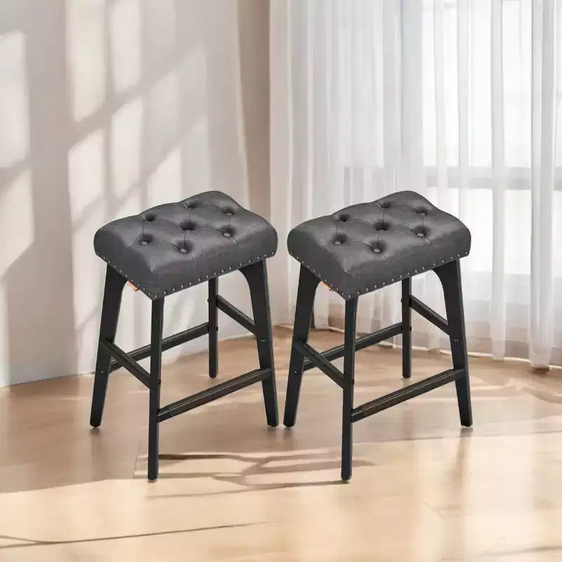 Tabourets De Bar Lot De 2 Tabourets De Bar Pour Comptoir De Cuisine Tabourets De Bar En Métal Lot De 2 Tabourets De Bar En Cuir PU Tabourets De Bar De Ferme Tabourets De Bar Rustiques