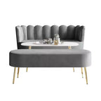 ChaletPosh Canapé en velours avec banc et table basse