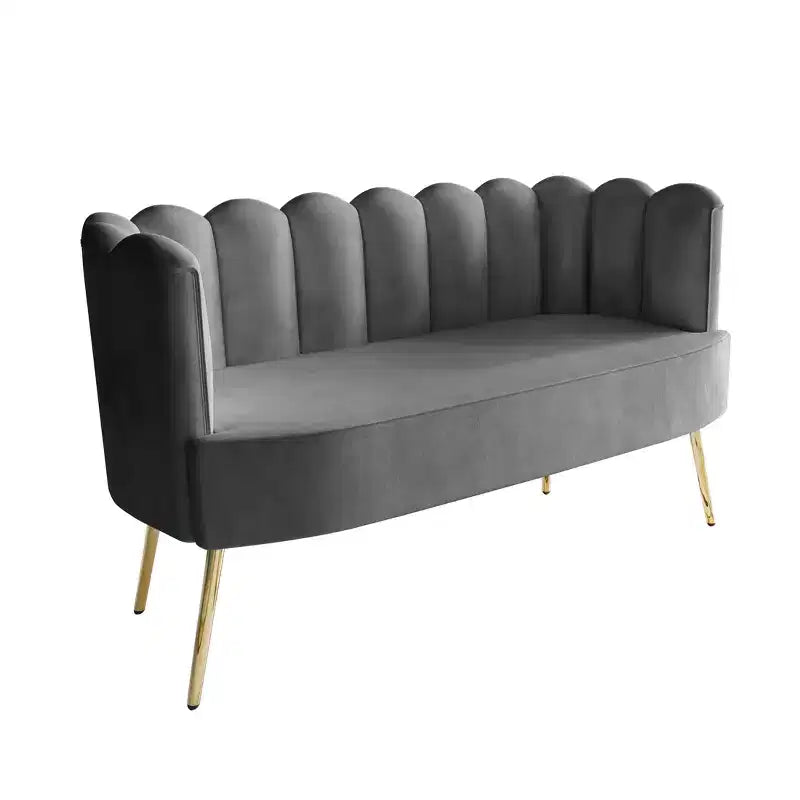 ChaletPosh Canapé en velours avec banc et table basse