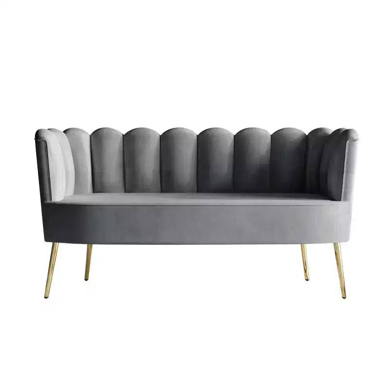 ChaletPosh Canapé en velours avec banc et table basse