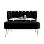 ChaletPosh Canapé en velours avec banc et table basse