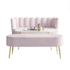 ChaletPosh Canapé en velours avec banc et table basse