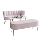ChaletPosh Canapé en velours avec banc et table basse