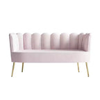 ChaletPosh Canapé en velours avec banc et table basse