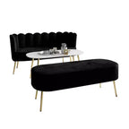 ChaletPosh Canapé en velours avec banc et table basse