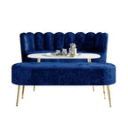 ChaletPosh Canapé en velours avec banc et table basse