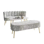 ChaletPosh Canapé en velours avec banc et table basse