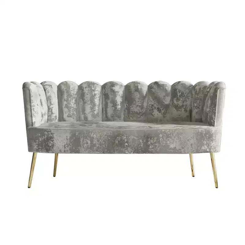 ChaletPosh Canapé en velours avec banc et table basse