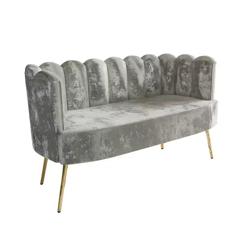 ChaletPosh Canapé en velours avec banc et table basse