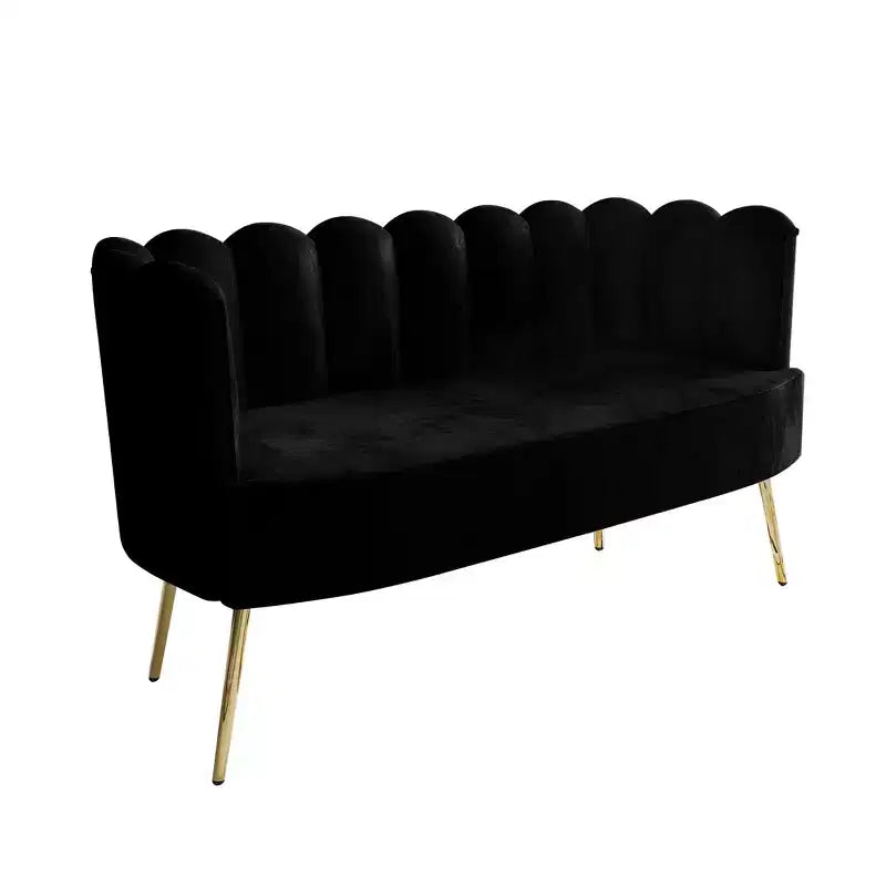 ChaletPosh Canapé en velours avec banc et table basse