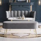 ChaletPosh Canapé en velours avec banc et table basse