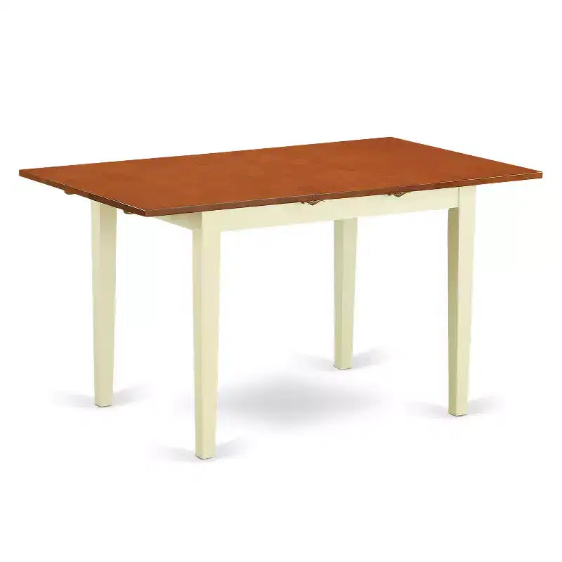 Ensemble de salle à manger rectangulaire 5 pièces style cerisier et babeurre, de style Mid-Century