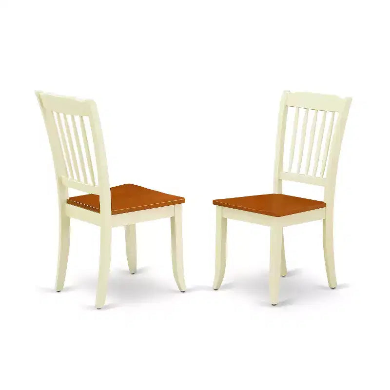 Ensemble de salle à manger rectangulaire 5 pièces style cerisier et babeurre, de style Mid-Century