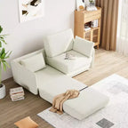 66 Inch Pull Out Sofa Bed Queen Size, 3-in-1 Convertible Sleeper Sofa Bed with Thicked Cushions,Multi-Functional