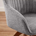 Fauteuil pivotant Art Leon confortable en tissu avec pieds en chêne massif