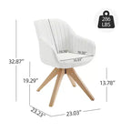 Fauteuil pivotant Art Leon confortable en tissu avec pieds en chêne massif
