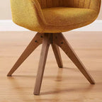 Fauteuil pivotant Art Leon confortable en tissu avec pieds en chêne massif