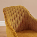 Fauteuil pivotant Art Leon confortable en tissu avec pieds en chêne massif