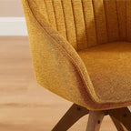 Fauteuil pivotant Art Leon confortable en tissu avec pieds en chêne massif