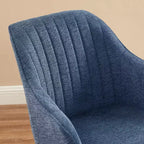 Fauteuil pivotant Art Leon confortable en tissu avec pieds en chêne massif