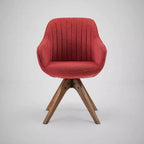 Fauteuil pivotant Art Leon confortable en tissu avec pieds en chêne massif