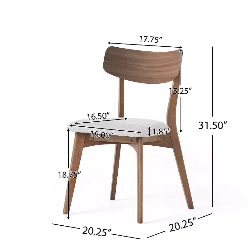 Ensemble de salle à manger 5 pièces en hévéa rembourré de style moderne du milieu du siècle Lareyna de Christopher Knight Home