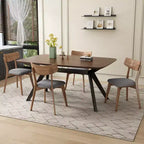 Ensemble de salle à manger 5 pièces en hévéa rembourré de style moderne du milieu du siècle Lareyna de Christopher Knight Home