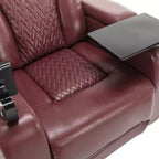Fauteuil inclinable électrique pivotant 270° en similicuir avec tablette, support de téléphone, port USB et fonction bascule pour un confort home cinéma
