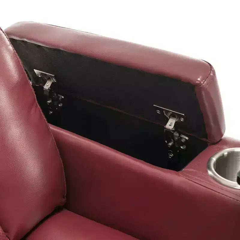Fauteuil inclinable électrique pivotant 270° en similicuir avec tablette, support de téléphone, port USB et fonction bascule pour un confort home cinéma