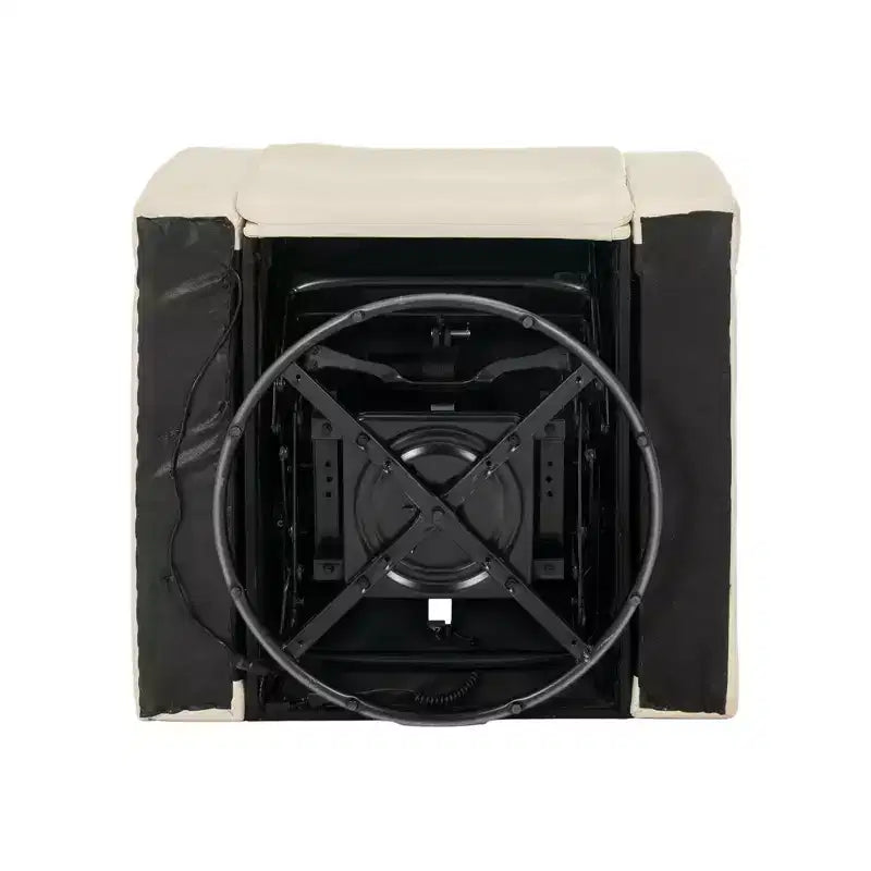 Fauteuil inclinable électrique pivotant 270° en similicuir avec tablette, support de téléphone, port USB et fonction bascule pour un confort home cinéma