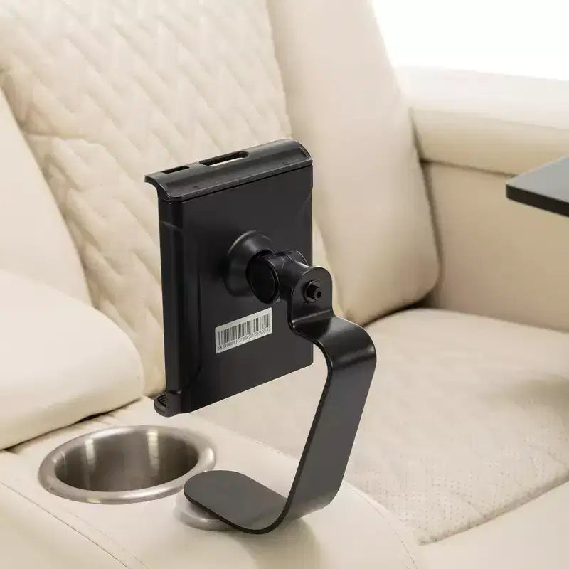 Fauteuil inclinable électrique pivotant 270° en similicuir avec tablette, support de téléphone, port USB et fonction bascule pour un confort home cinéma
